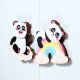 Handcrafted Acacia Wood Panda Sky Handle Pair